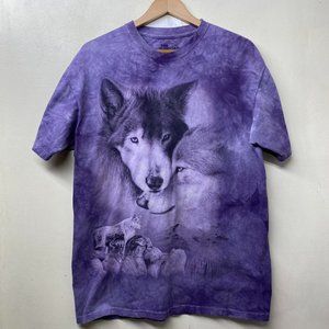 Vintage The Mountain Purple Tie Dye Wolf Shirt